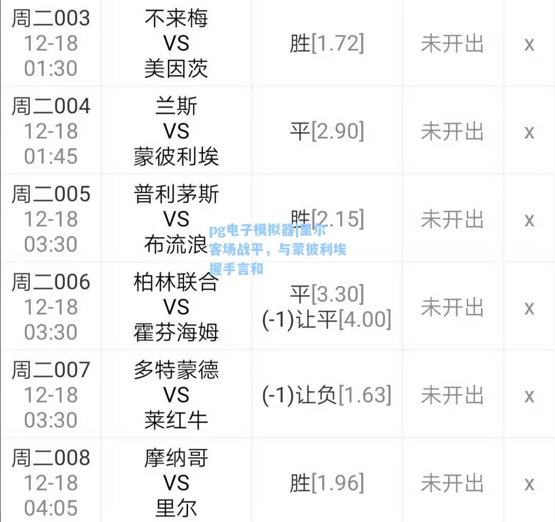 pg电子模拟器|里尔客场战平，与蒙彼利埃握手言和